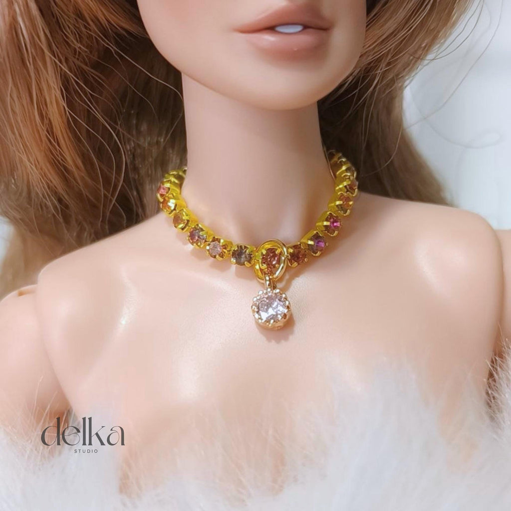 12 inch rhinestone Jeweled Choker for fashion dolls, 1:6 scale necklace for dolls