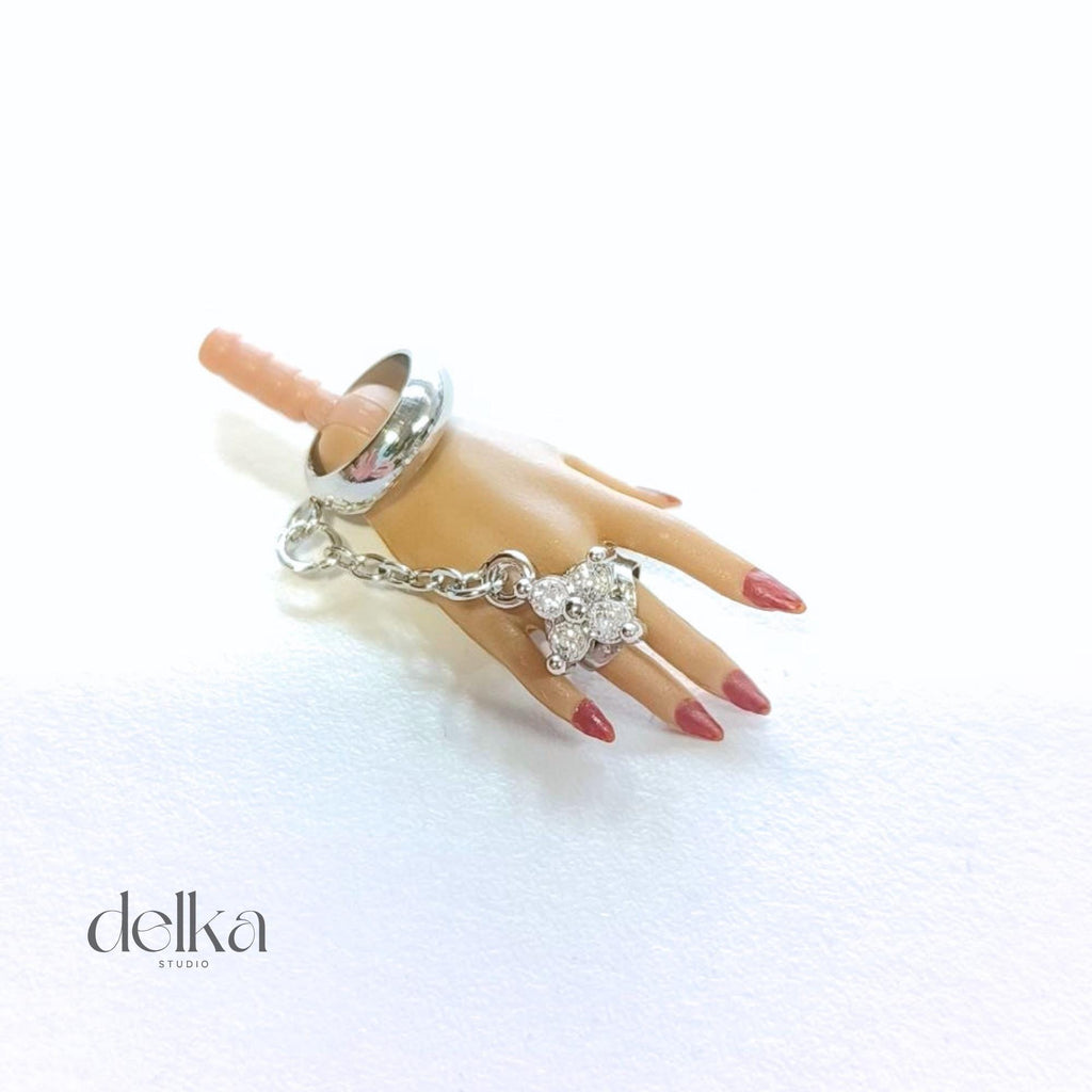 Fashion Doll Bracelet and Two-Finger Ring, 1:6 Scale Accessory