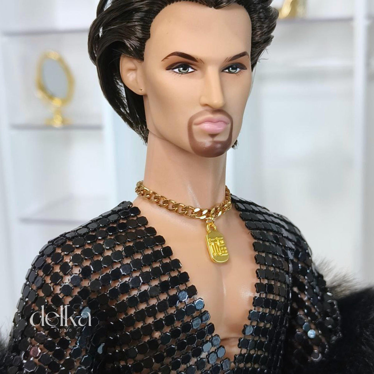 12 inch necklace for male Fashion Royalty dolls, 1:6 scale choker for man fashion dolls