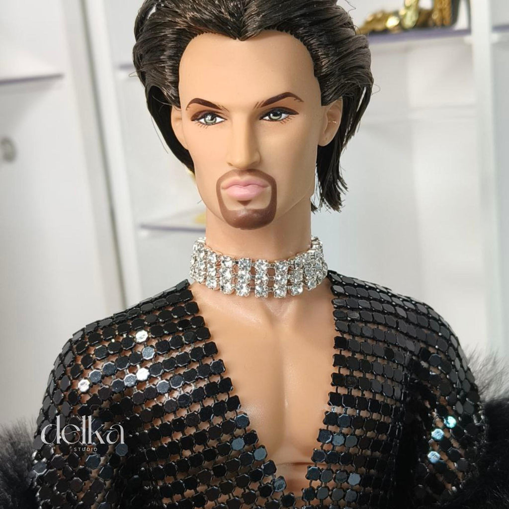 12 inch necklace for male Fashion Royalty dolls, 1:6 scale choker for man fashion dolls