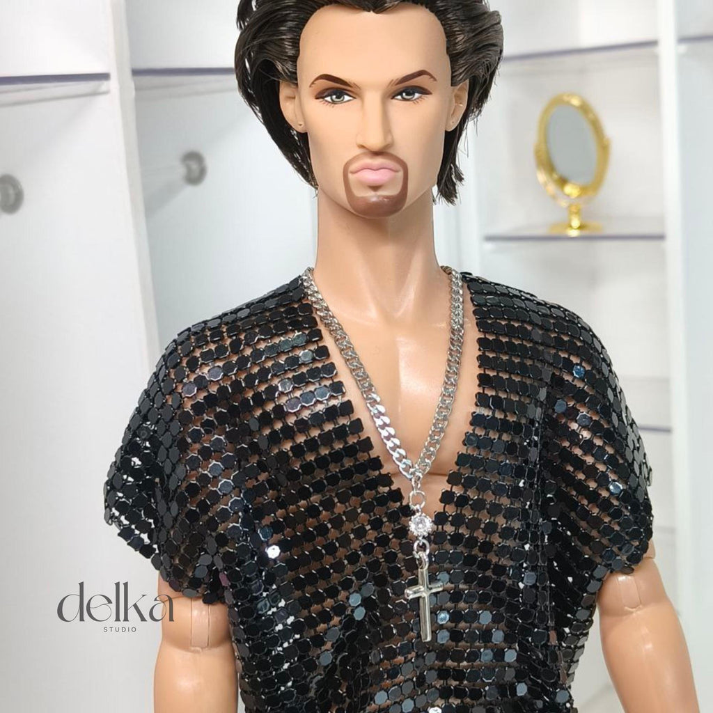 12 inch necklace for male Fashion Royalty dolls, 1:6 scale choker for man fashion dolls