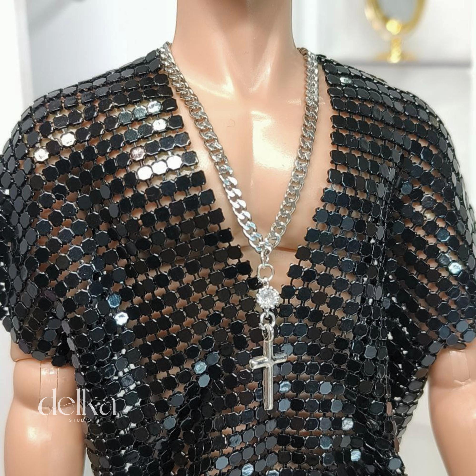 12 inch necklace for male Fashion Royalty dolls, 1:6 scale choker for man fashion dolls