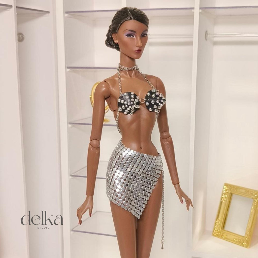 Vintage 80s Cone Bra Top for 12 inch Fashion Dolls, Poppy Parker