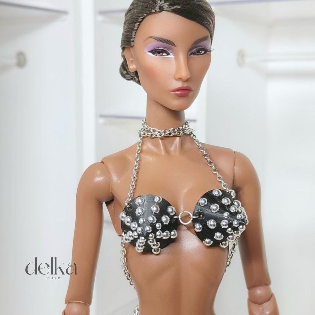 Vintage 80s Cone Bra Top for 12 inch Fashion Dolls, Poppy Parker