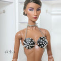 Vintage 80s Cone Bra Top for 12 inch Fashion Dolls, Poppy Parker