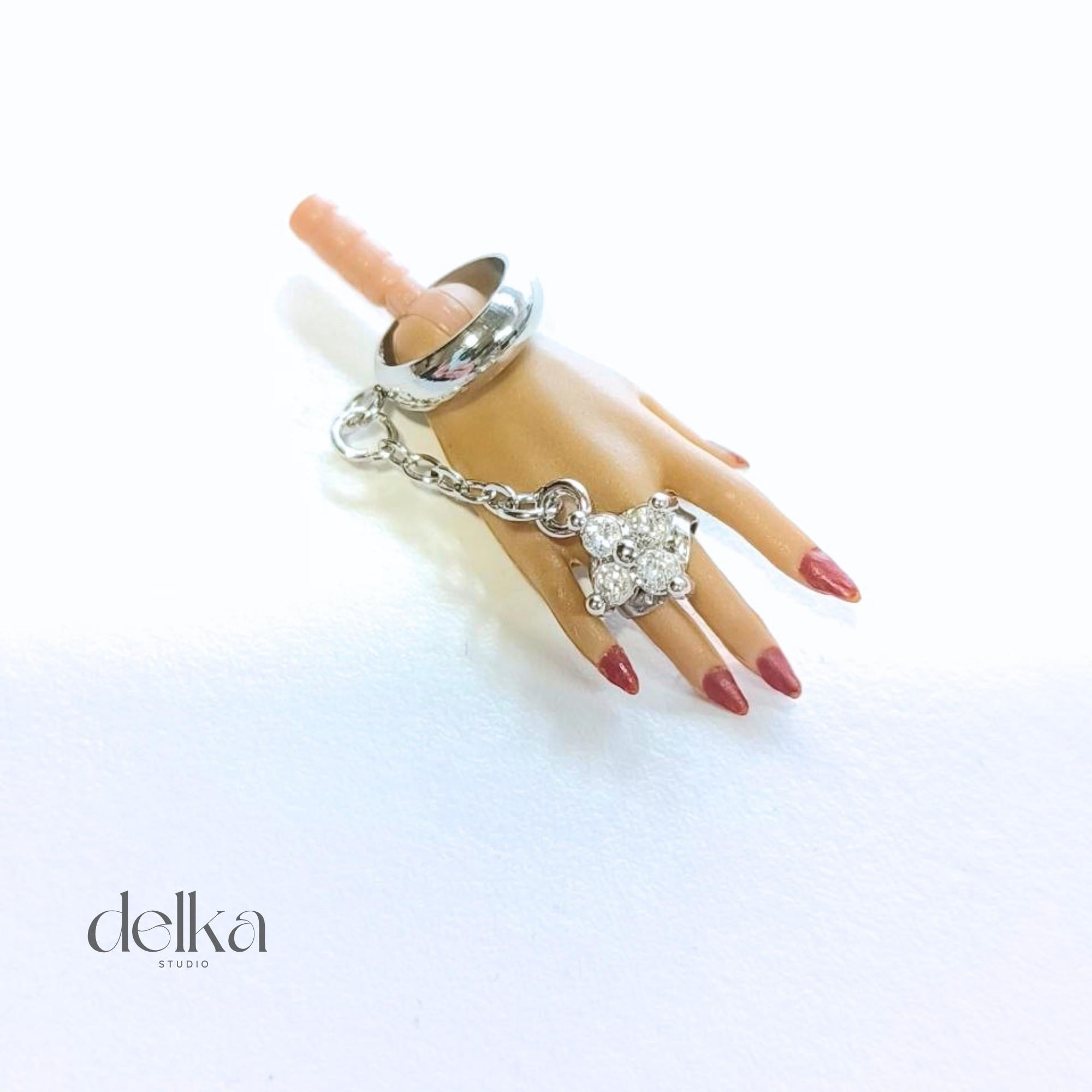 Fashion Doll Bracelet and Two-Finger Ring, 1:6 Scale Accessory