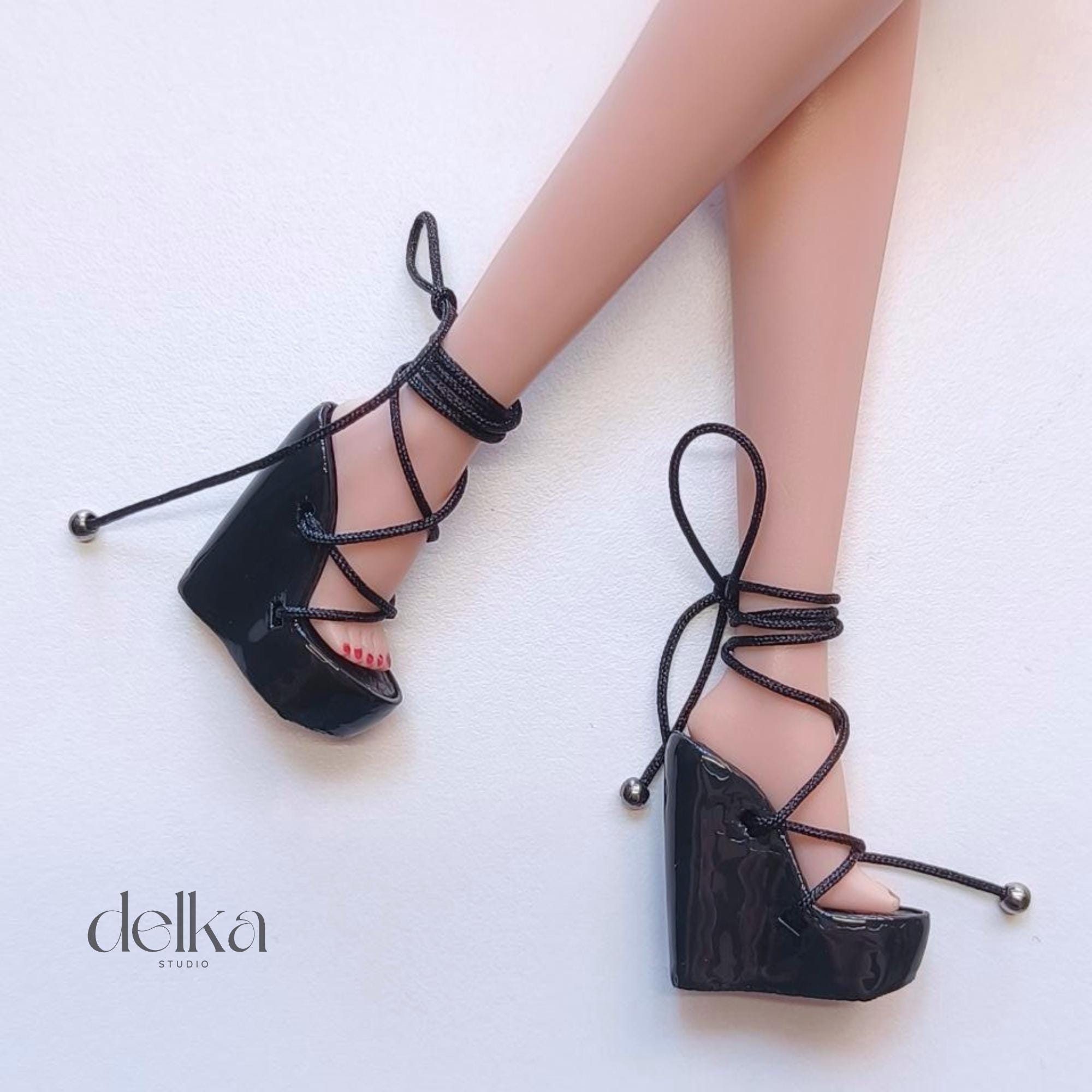 Wedge sandals for Fashion Dolls, 1/6 scale shoes for dolls