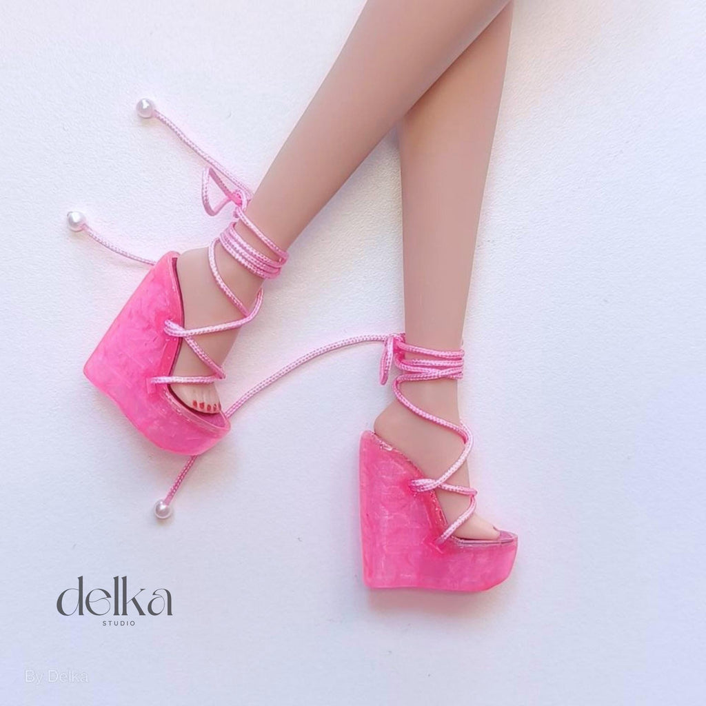 Wedge sandals for Fashion Dolls, 1/6 scale shoes for dolls