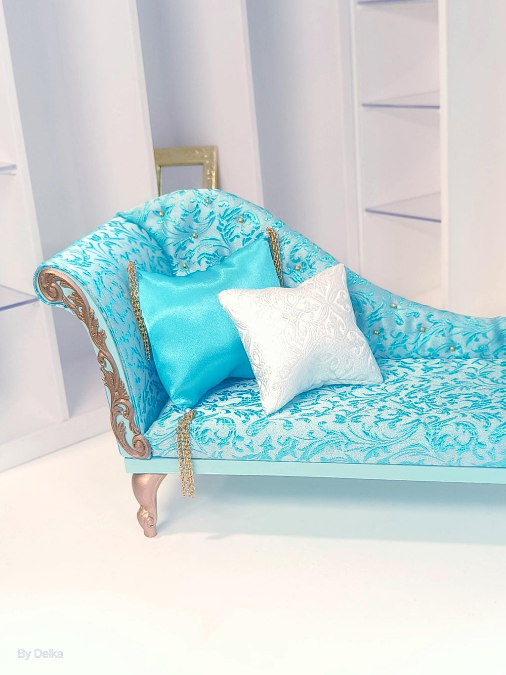 12-inch doll chaise longue, 1:6 scale sofa for fashion dolls