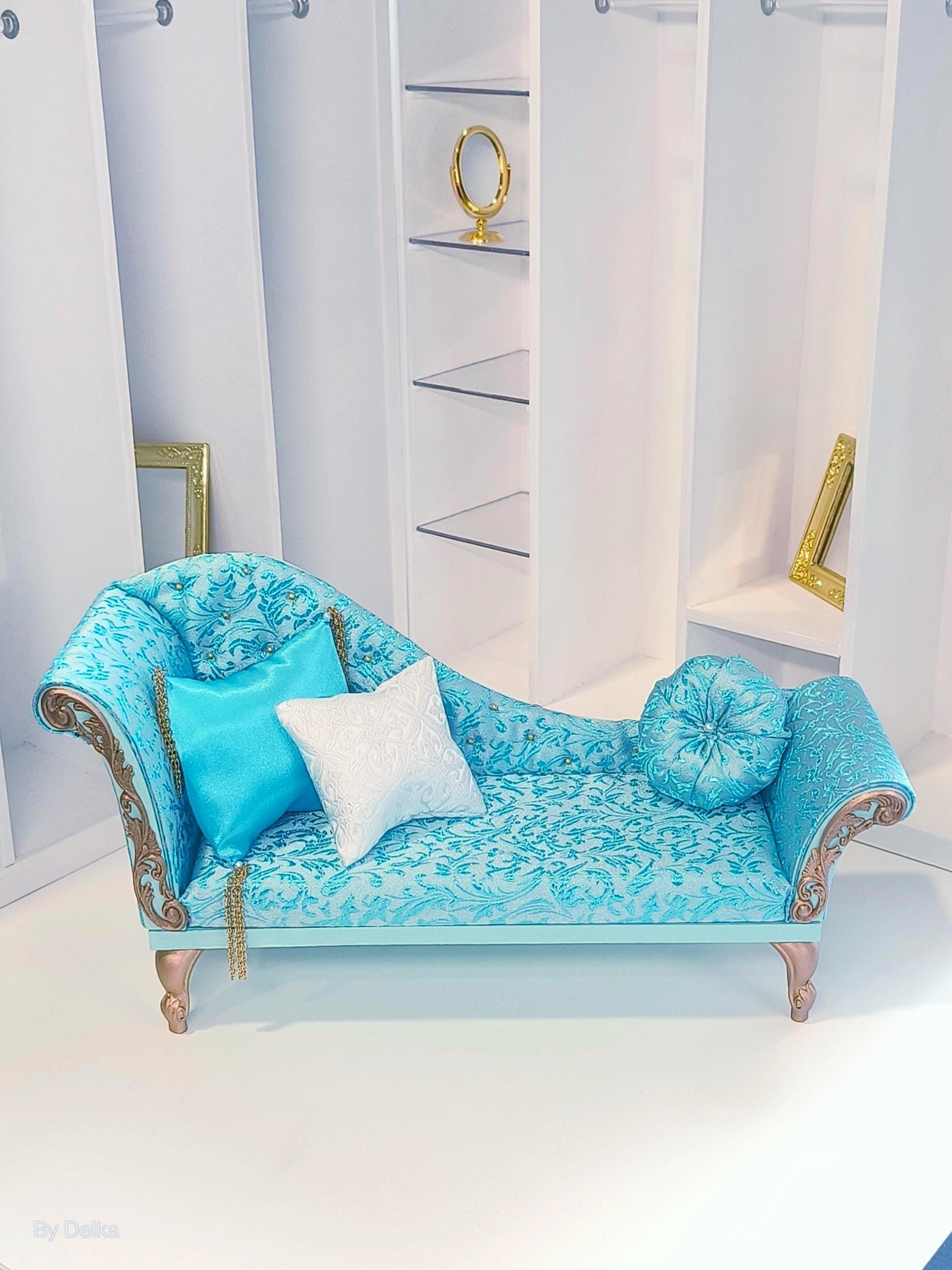 12-inch doll chaise longue, 1:6 scale sofa for fashion dolls