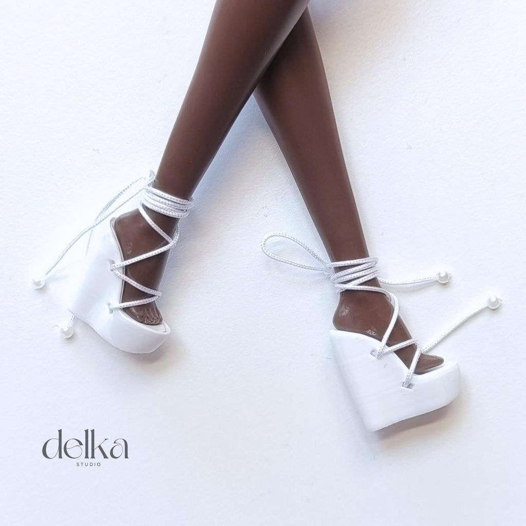 Wedge sandals for Fashion Dolls, 1/6 scale shoes for dolls