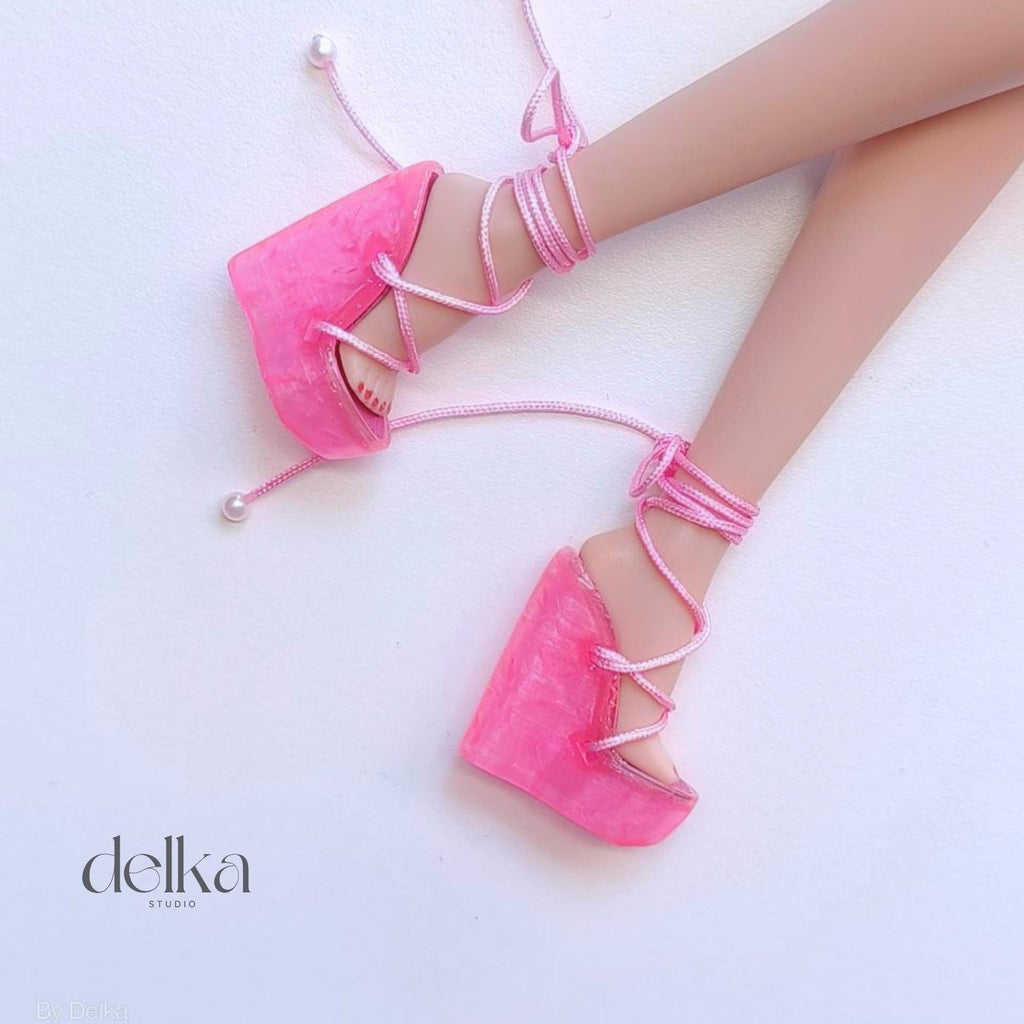 Wedge sandals for Fashion Dolls, 1/6 scale shoes for dolls