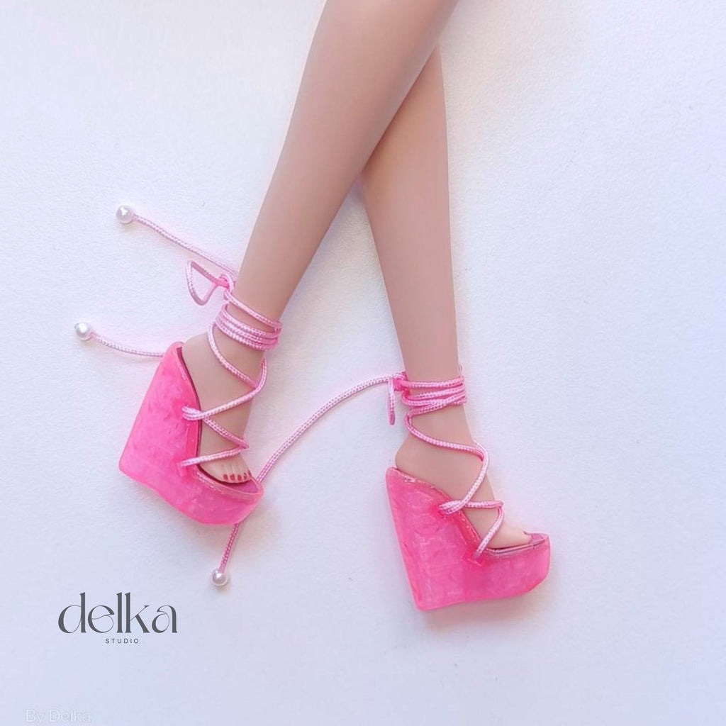 Wedge sandals for Fashion Dolls, 1/6 scale shoes for dolls