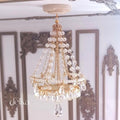 Miniature chandelier for 1:6 scale dolls, teardrop-shaped ceiling lamp for 12-inch dolls
